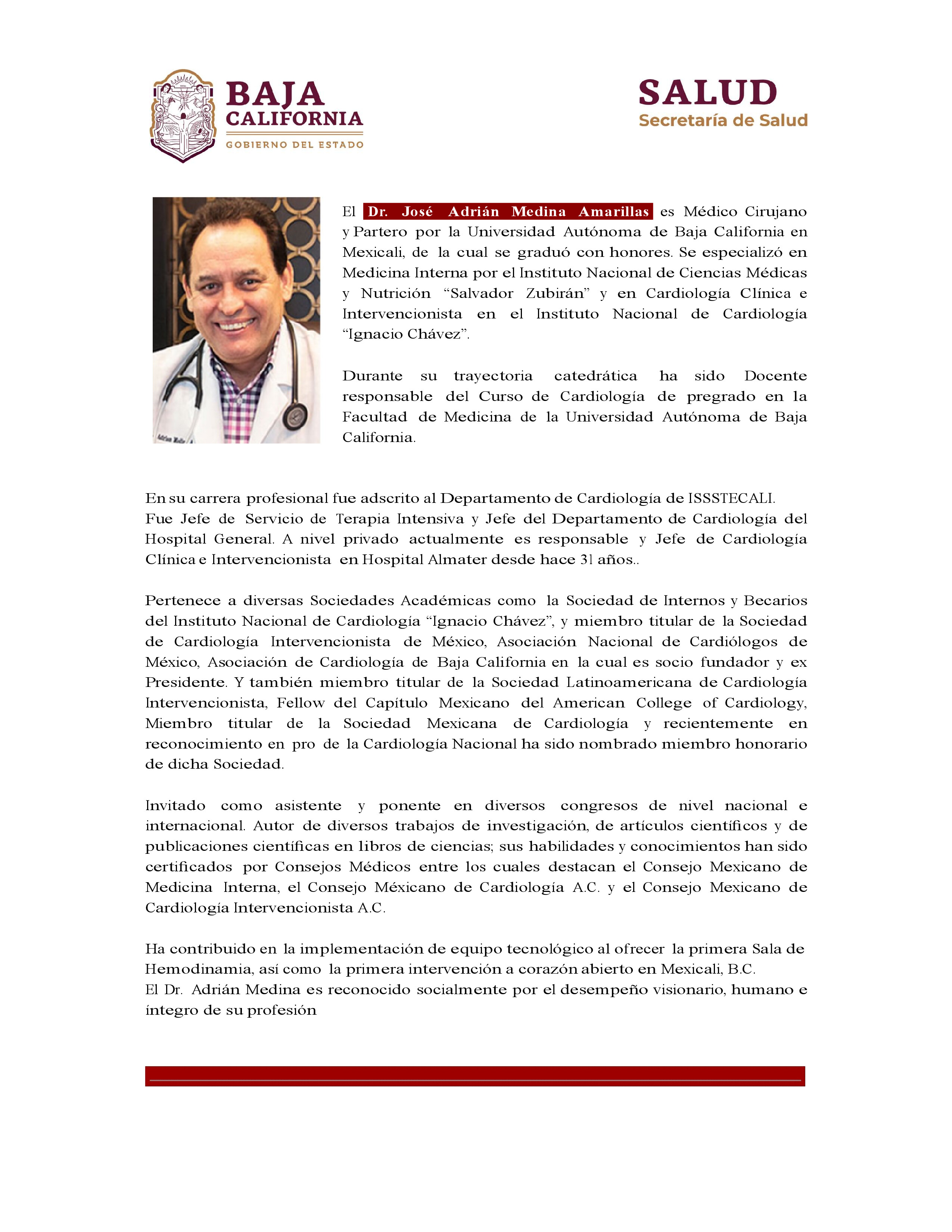 CV Secretario de Salud BC