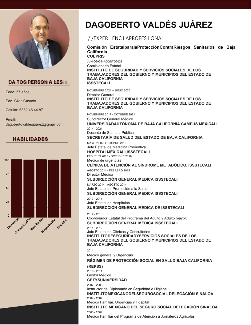 CV Secretario de Salud BC